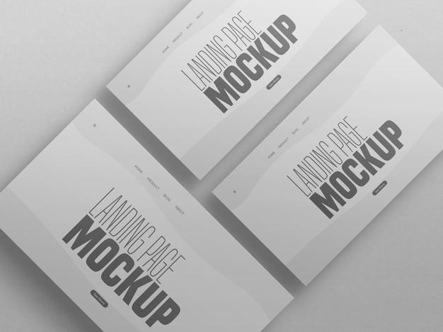 Free Minimal Clean Multiple Landing Page Website Mockup Psd