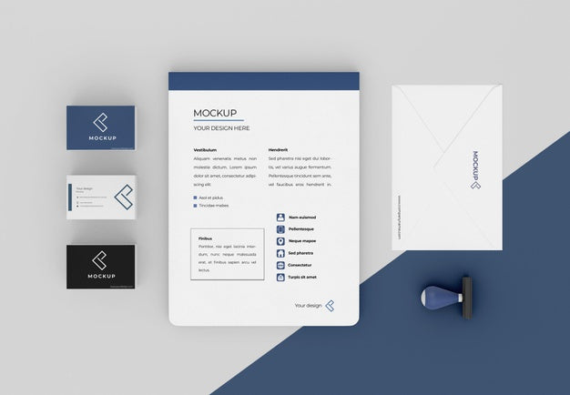 Free Minimal Mock-Up Stationery Assortment Psd