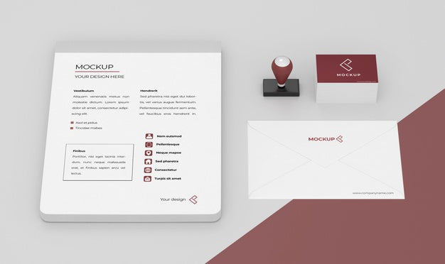 Free Minimal Mock-Up Stationery Composition Psd
