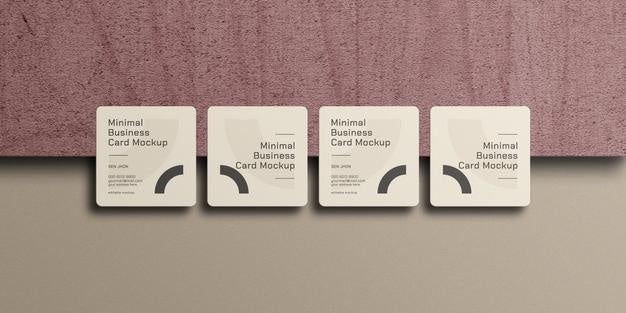 Free Minimal Square Business Card Mockup Psd