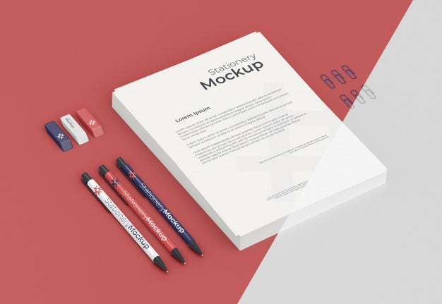 Free Minimal Stationery Objects Arrangement Psd