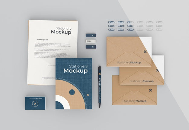 Free Minimal Stationery Objects Assortment Psd