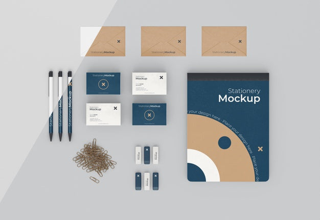 Free Minimal Stationery Objects Assortment Psd