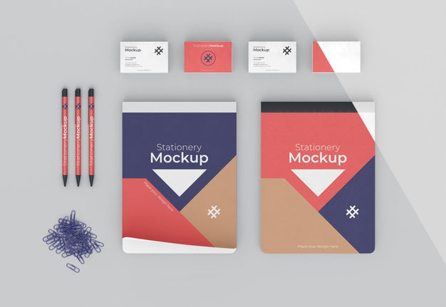 Free Minimal Stationery Objects Assortment Psd