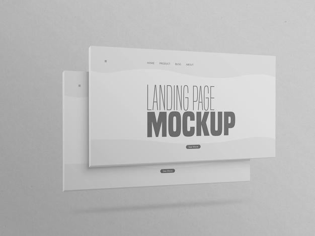 Free Minimal Two Clean Landing Page Website Mockup Psd