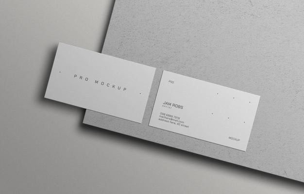 Free Minimal White Business Card Mockup Psd
