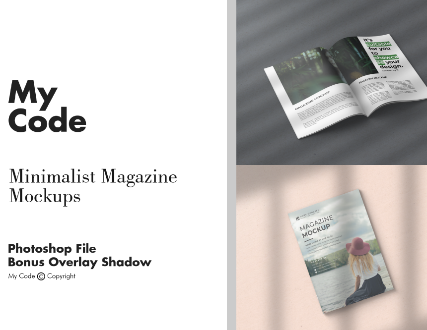 Free Minimalist Magazine Mockup Vol. 2