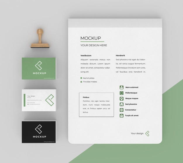 Free Minimalist Mock-Up Stationery Composition Psd