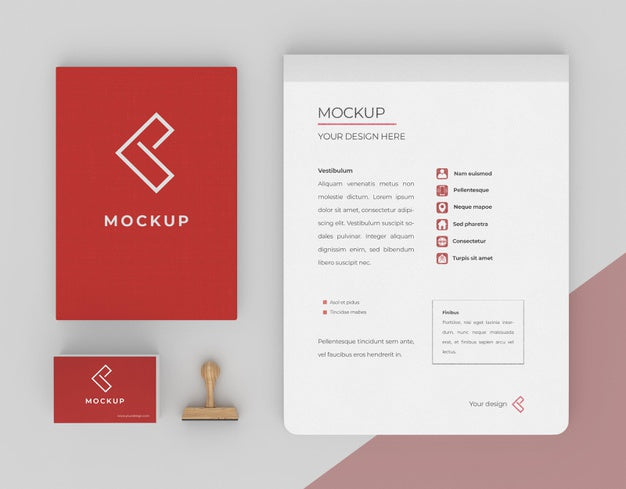 Free Minimalist Mock-Up Stationery Composition Psd