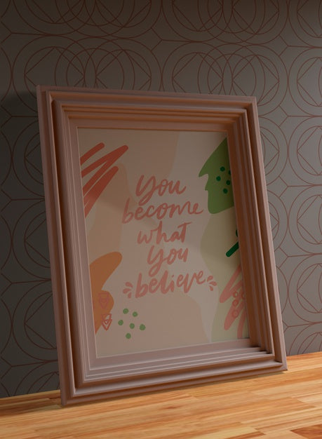 Free Minimalist Rose Frame Mock-Up Psd