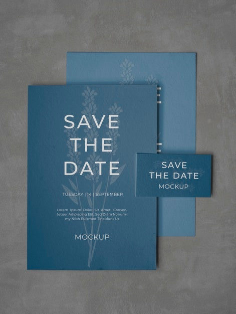 Free Minimalist Save The Date Stationary Mockup Psd