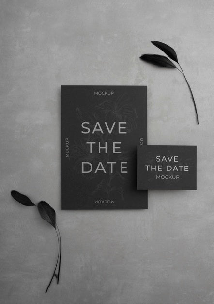Free Minimalist Save The Date Stationary Mockup Psd