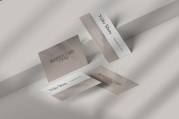 Free Minimalist Visiting Business Card Mockup Psd