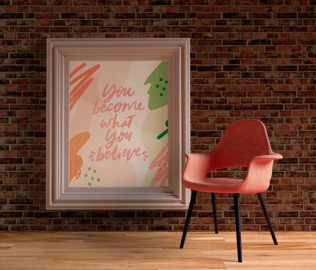 Free Minimalist White Painting Frame Hanging On The Wall Psd