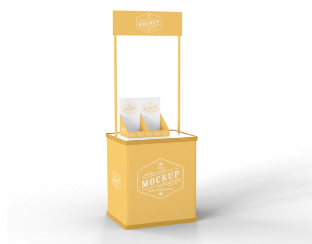 Free Minimalist Yellow Exhibitor Mock-Up Psd