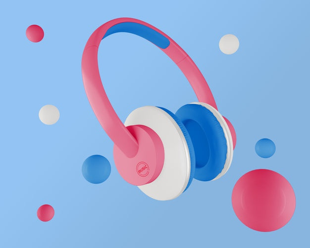 Free Minimalistic Arrangement With Headphones Psd
