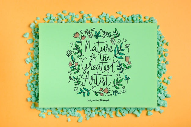 Free Mock-Up Frame With Inspirational Message Psd