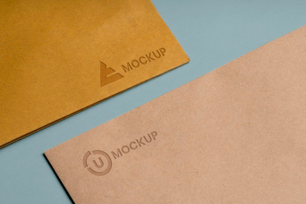 Free Mock-Up Logo Design For Business High View Psd