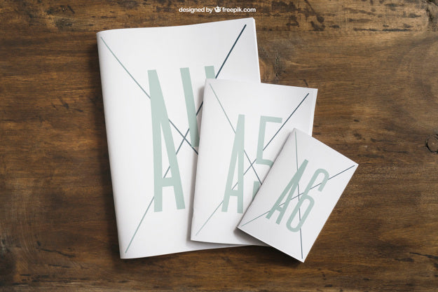 Free Mock Up Of Booklets In Different Sizes Psd
