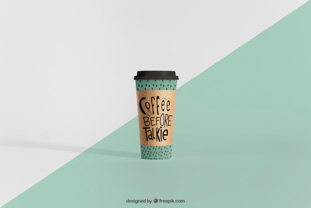 Free Mockup Of Tall Coffee Cup Psd
