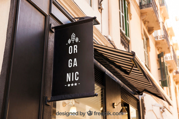 Free Black Tall Vertical Business Logo Sign Mockup