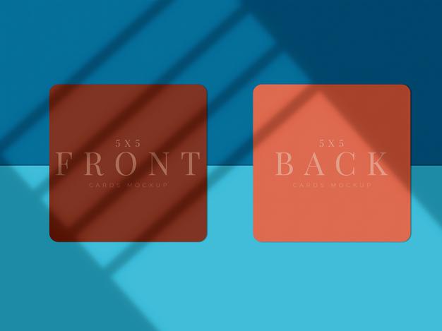 Free Modern Business Card Mock-Up Design For Presentation Branding, Corporate Identity, Personal With Shadow Overlay Psd