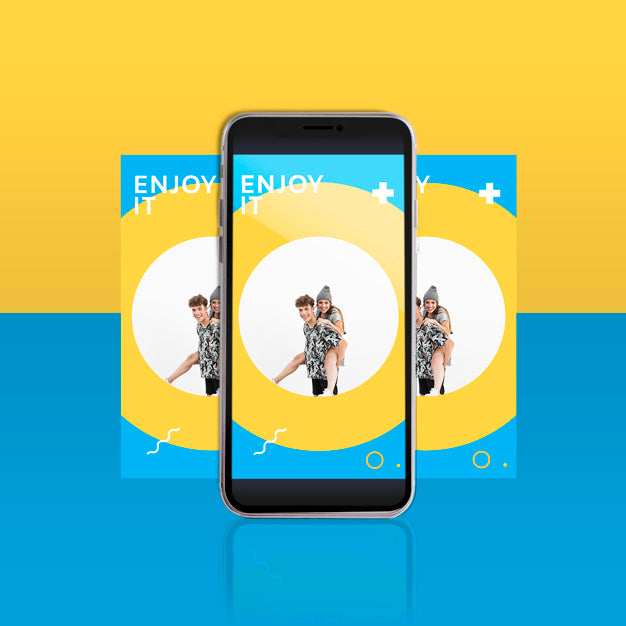 Free Modern Instagram Post Template With Smartphone Psd