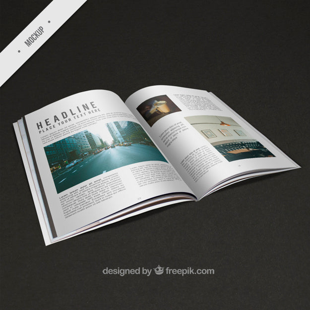Free Modern Mockup of a Business Magazine