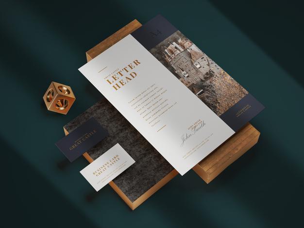 Free Modern Stationery Mockup Tempalte Psd