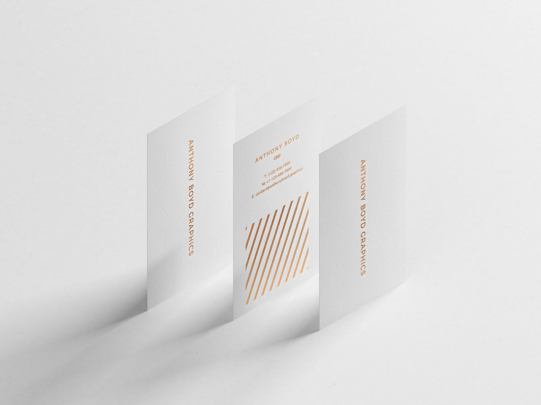 Free Modern Vertical Business Card Mockup