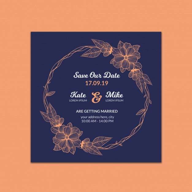 Free Modern Wedding Invitation Mockup Psd