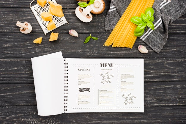 Free Mushrooms And Pasta Arrangement Psd