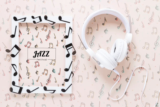 Free Music Concept Mock-Up On Plain Background Psd