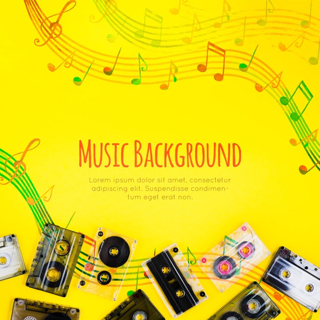 Free Musical Notes With Music Tapes On Psd