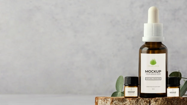 Free Natural Medicine Packaging Design Mockup Psd