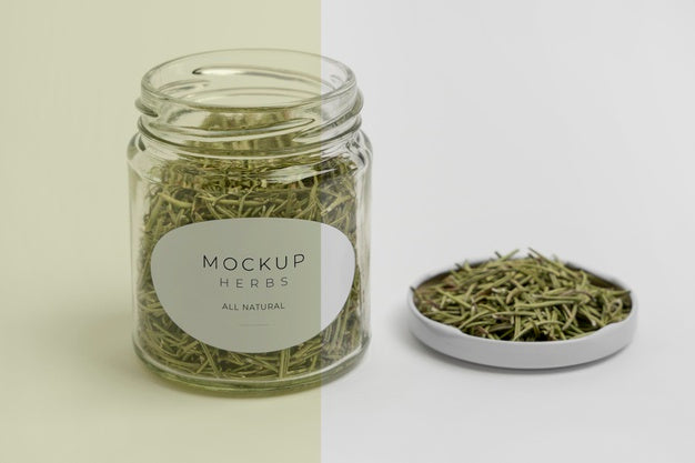 Free Natural Spices With Label Mock-Up Assortment Psd