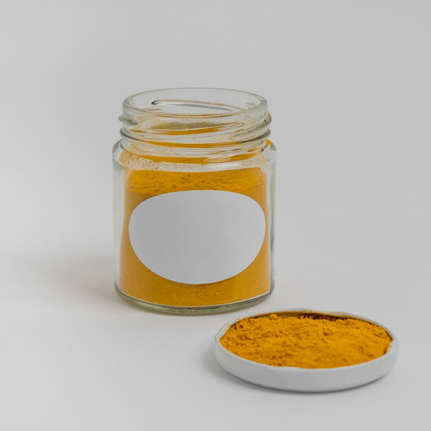 Free Natural Spices With Label Mock-Up Composition Psd