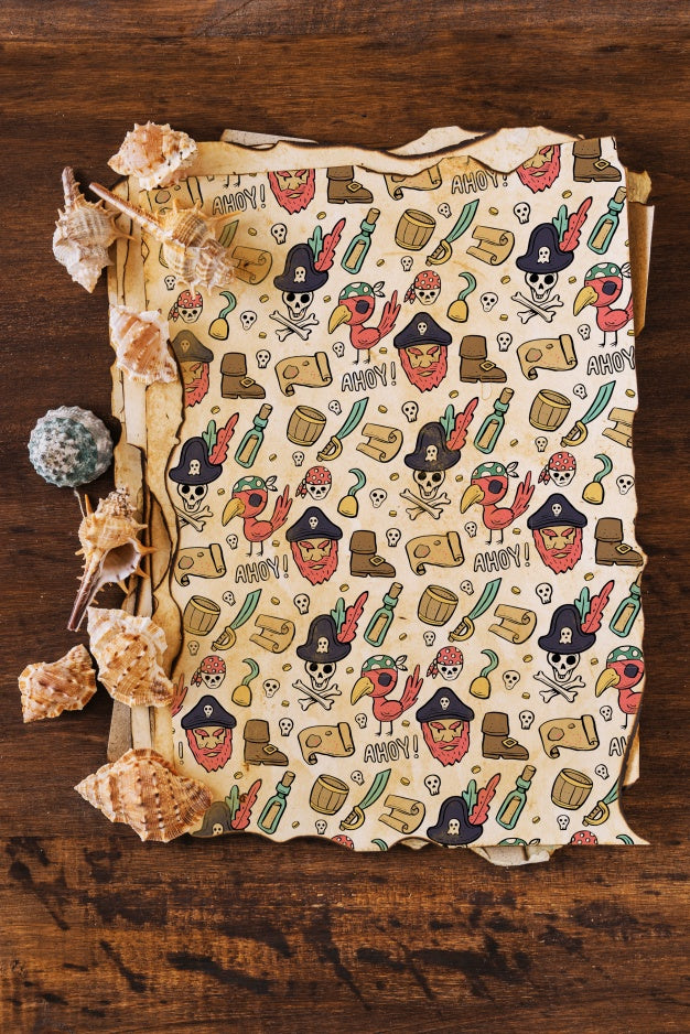 Free Nautical Elements On Old Paper Psd