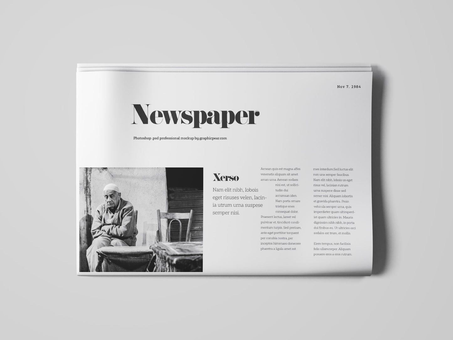 Free Newspaper Top View Mockup