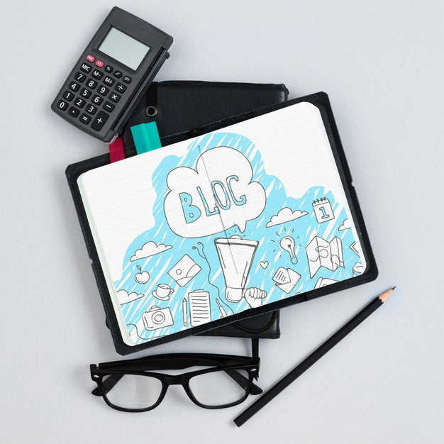 Free Notebook And Calculator In Office Psd