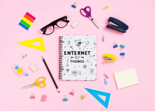 Free Notebook And Desk Stationery Psd