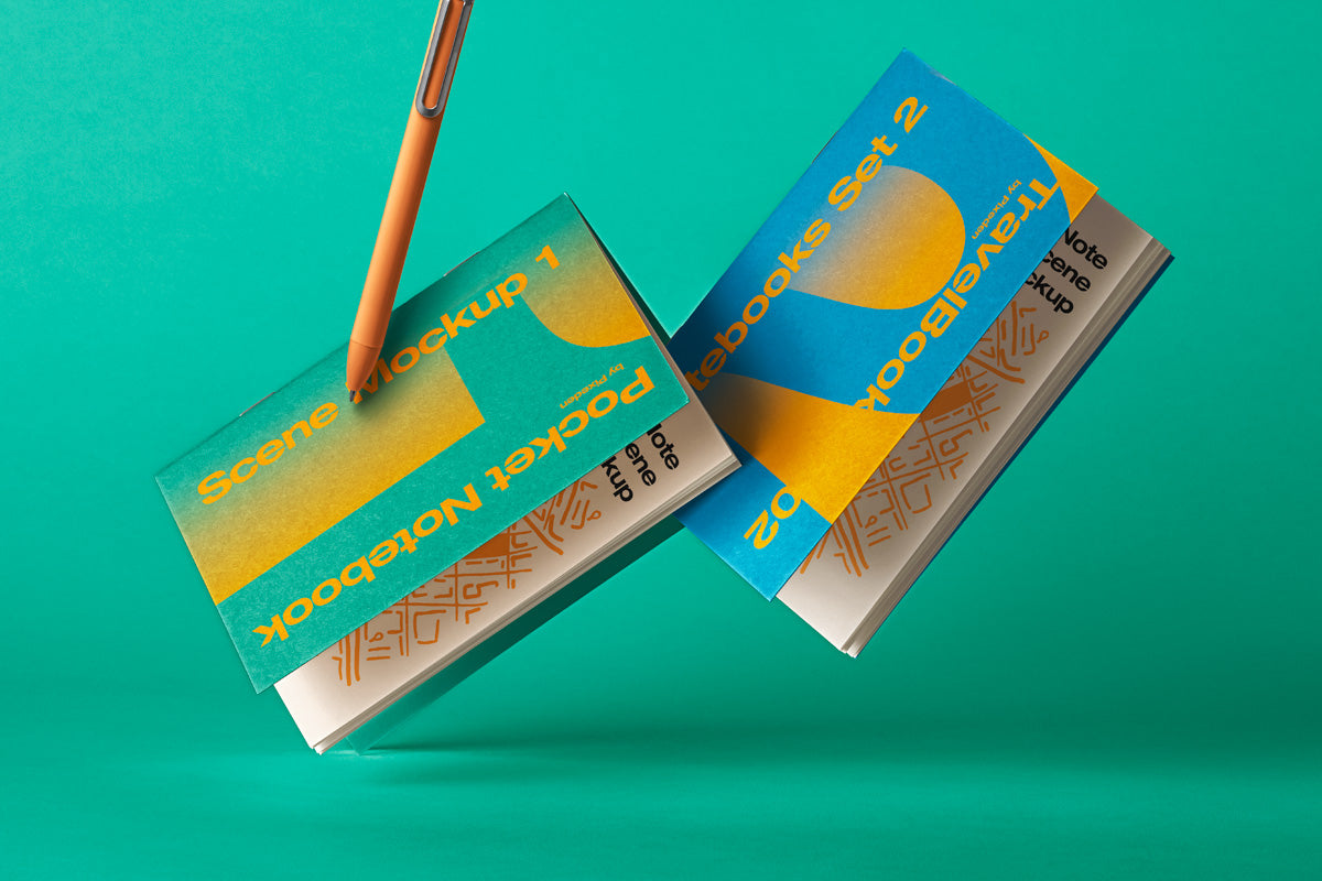 Free Notebook Set Psd Scene Mockup