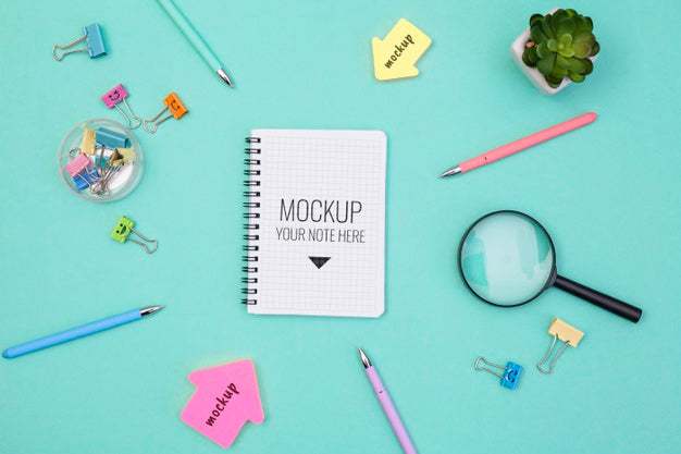 Free Office Desk Concept With Mock-Up Psd