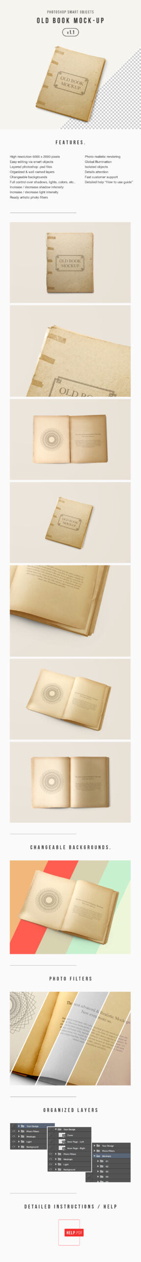 Free Old Vintage Book Mockup