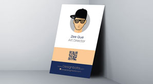 Free One Sided Vertical Business Card Design Template & Mock-Up Psd File