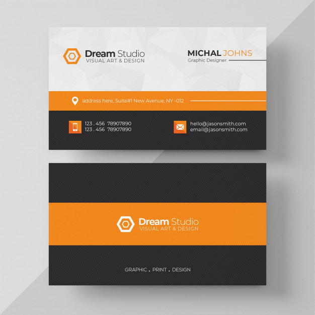 Free Orange Elegant Corporate Card Psd