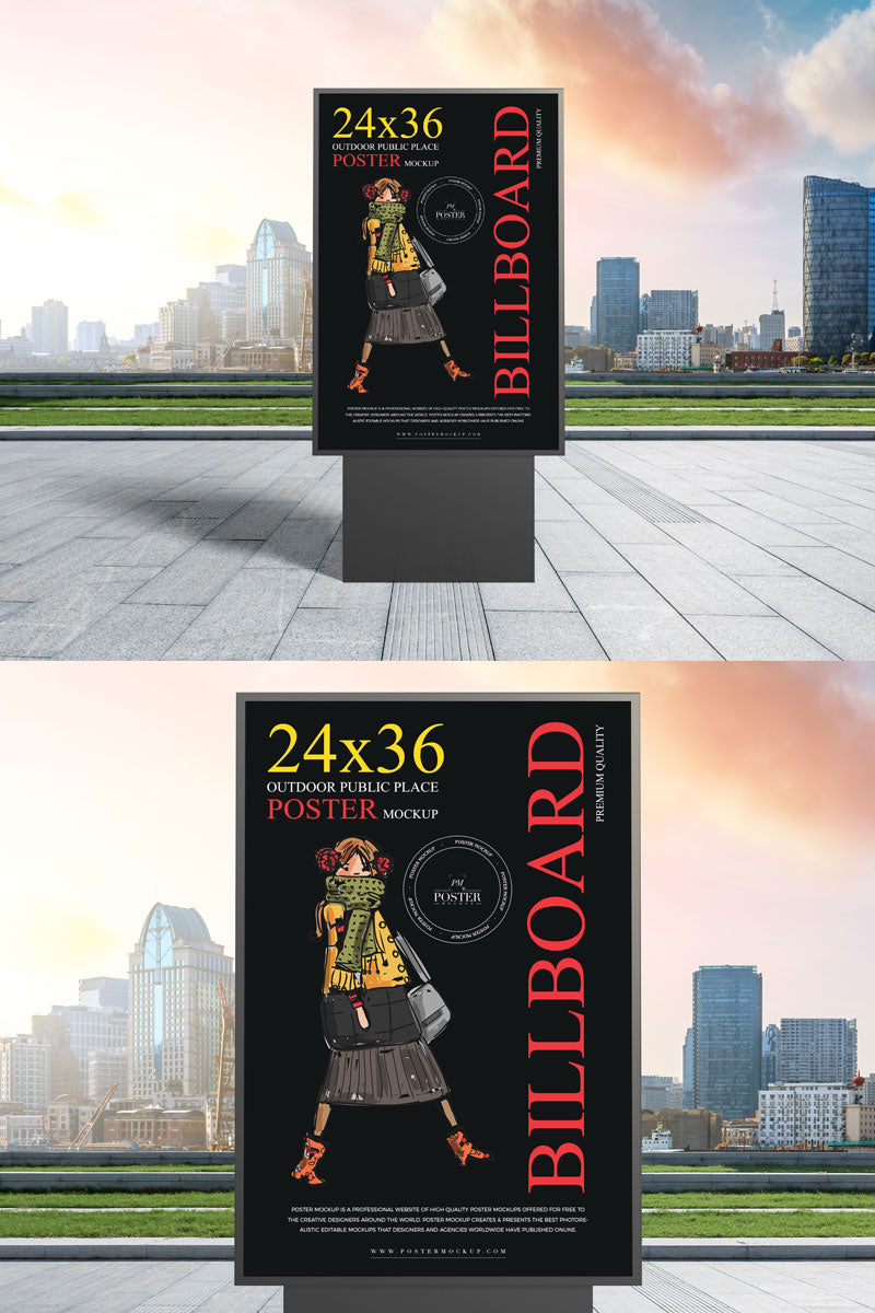 Free Outdoor Billboard Poster Mockup Psd