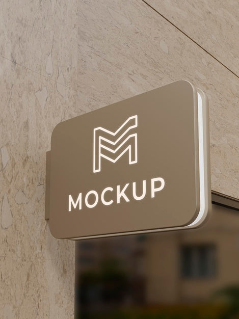 Free Outdoor Business Sign Mock-Up Psd