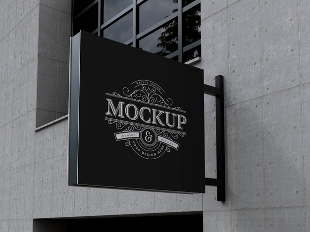 Free Outdoor Business Sign Mock-Up Psd