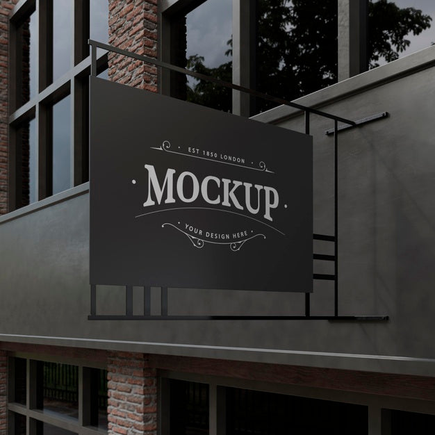 Free Outdoor Business Sign Mock-Up Psd